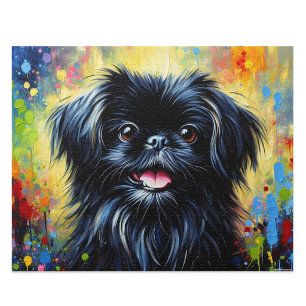 Puzzle Peekapoo : Art acrylique Peke-A-Poo noir