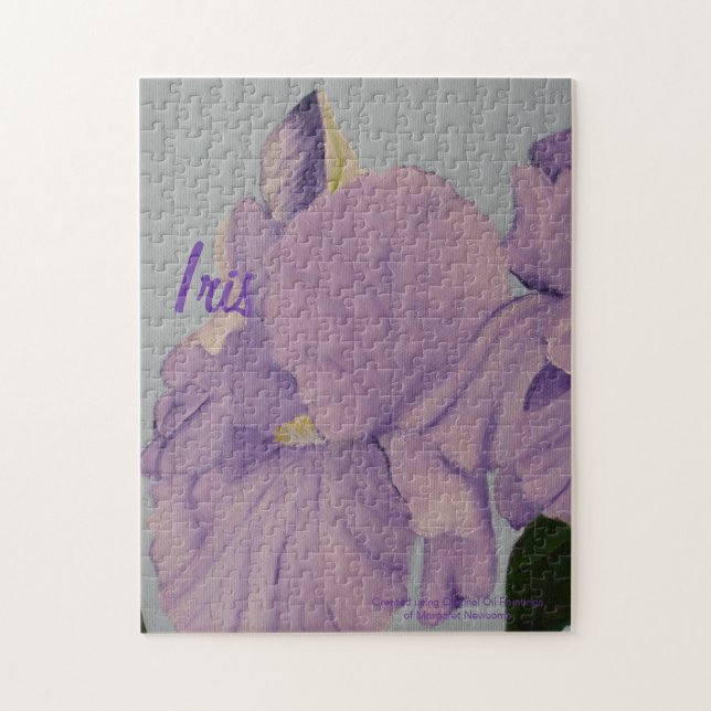 Puzzle Peint Purple Irises (Vertical)