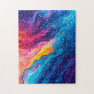 Puzzle Peintre de galaxie abstraite colorée