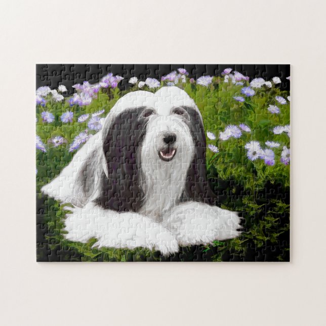 Puzzle Peinture à collie à poils - Joli art original de c (Horizontal)