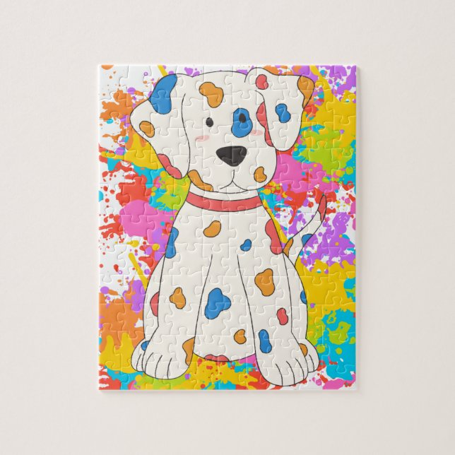 Puzzle peinture à éclaboussure de chien (Vertical)