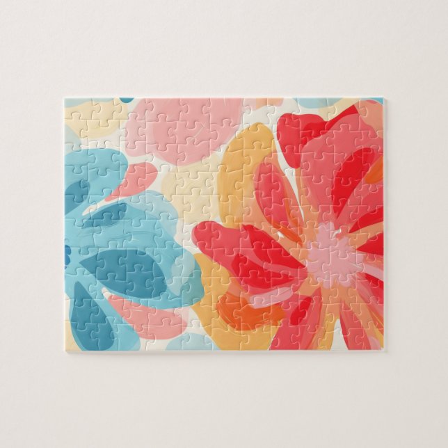 Puzzle peinture à fleurs Abstraites (Horizontal)