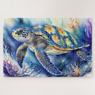 Puzzle Peinture à l'aquarelle de la tortue marine