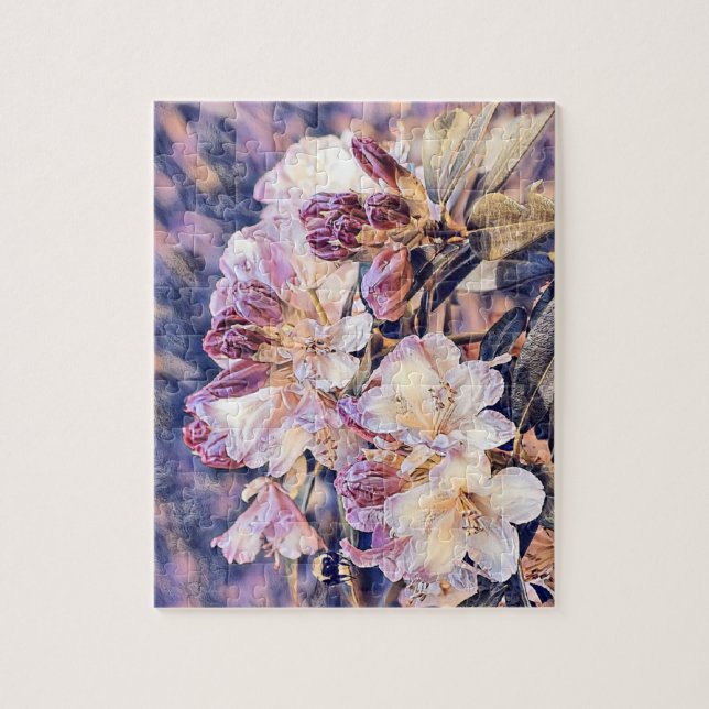 Puzzle Peinture à l'aquarelle violette azéée (Vertical)
