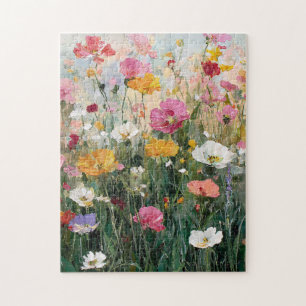 Puzzle Peinture à l'huile florale colorée Meadow fleur sa