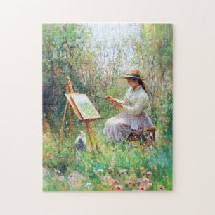Puzzle Peinture à l'huile impressionniste de chat à côté