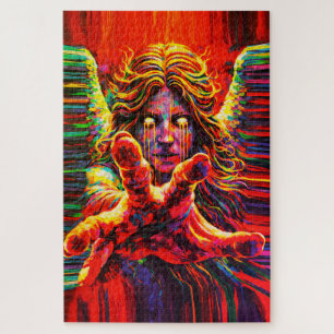 Puzzle Peinture à l'huile multicolore en impasto d'un ang