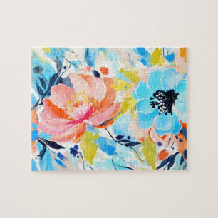 Puzzle Peinture à motif floral Abstrait