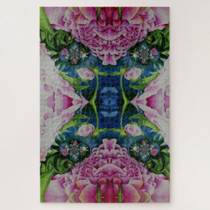 Puzzle peinture Abstraite à l'aquarelle fleurie de pivoin