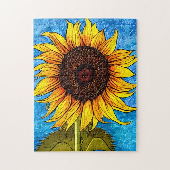 Puzzle Peinture Abstraite de tournesol (Vertical)