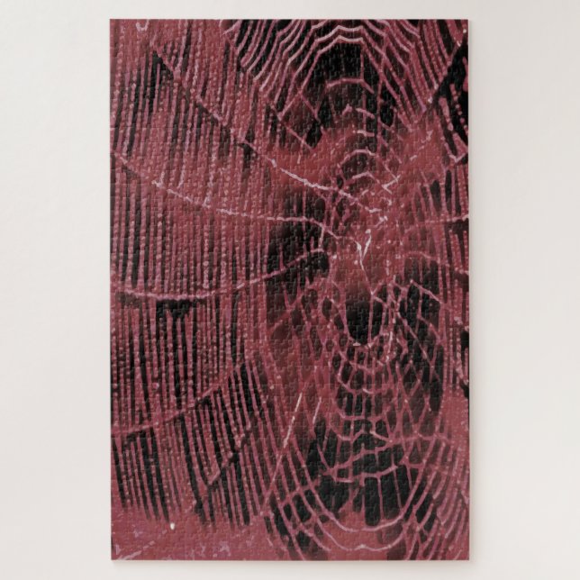Puzzle Peinture Abstraite D'Un Cobweb Magenta Rose (Vertical)