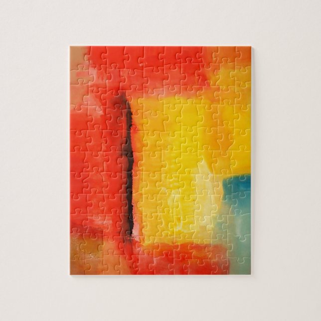 Puzzle Peinture Abstraite rouge moderne (Vertical)