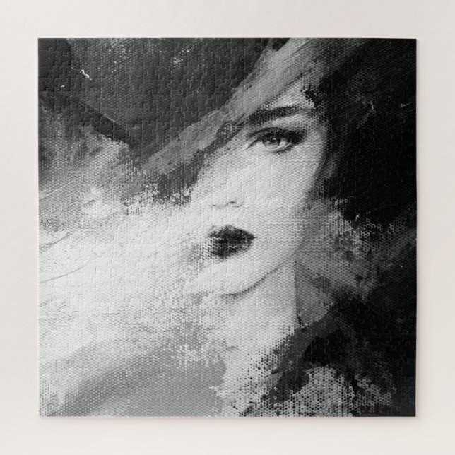 Puzzle Peinture acrylique féminine de mode Abstraite (Vertical)