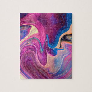 Puzzle Peinture acrylique violet et bleu