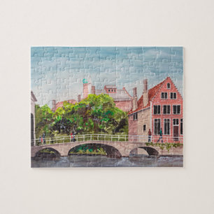 Puzzle Peinture aquarelle de Bruges par Farida Greenfield