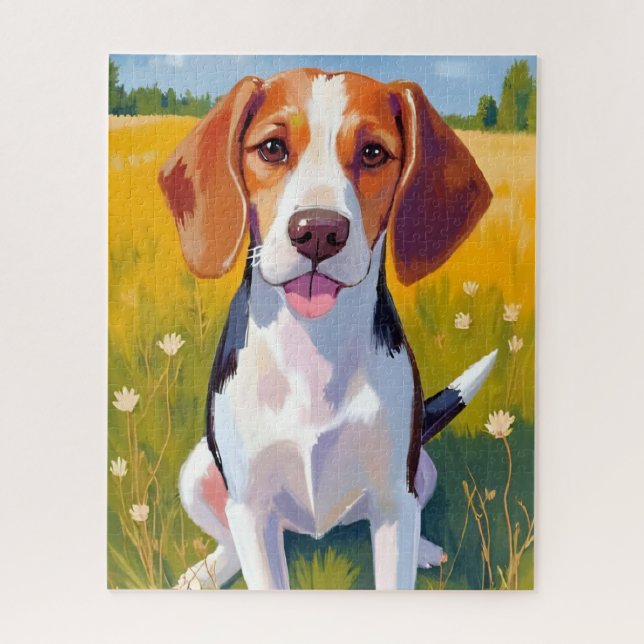 Puzzle Peinture aquarelle de chien Beagle (Vertical)