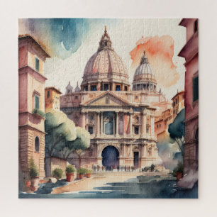Puzzle Peinture aquarelle de la ville italienne antique