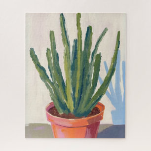 Puzzle Peinture aquarelle de plante de cactus verts