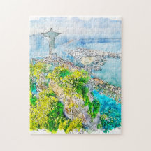 Peinture aquarelle de Rio de Janeiro