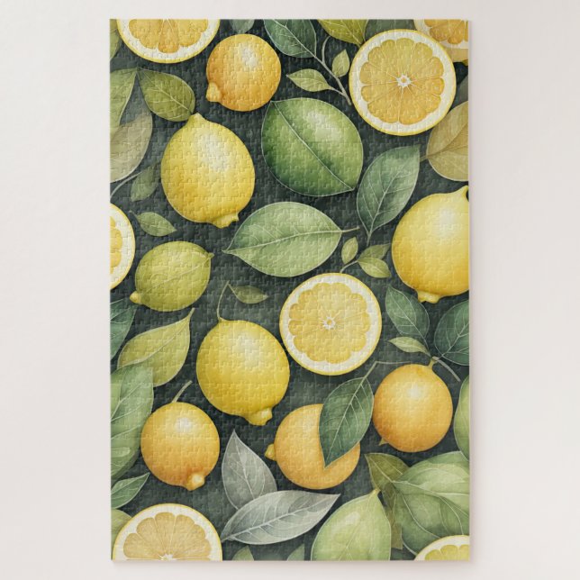 Puzzle Peinture aquarelle des citrons (Vertical)