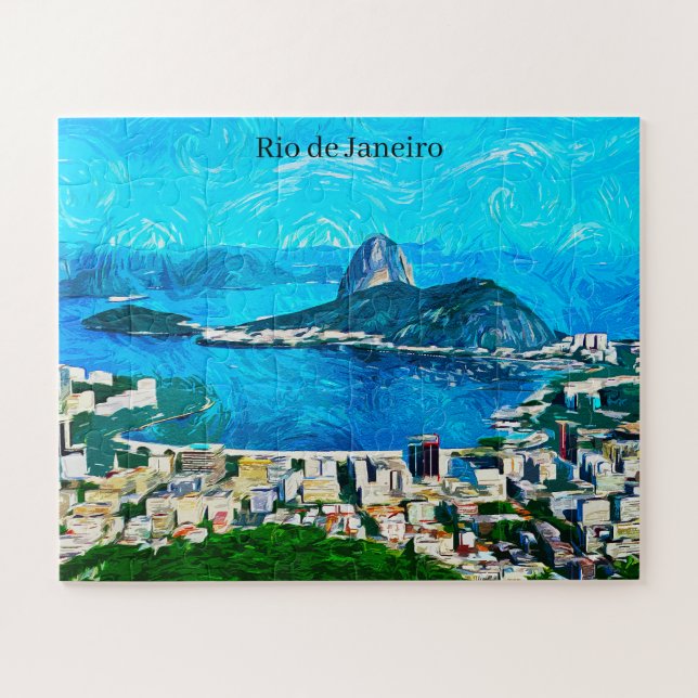 Puzzle Peinture aquarelle vintage de Rio de Janeiro (Horizontal)