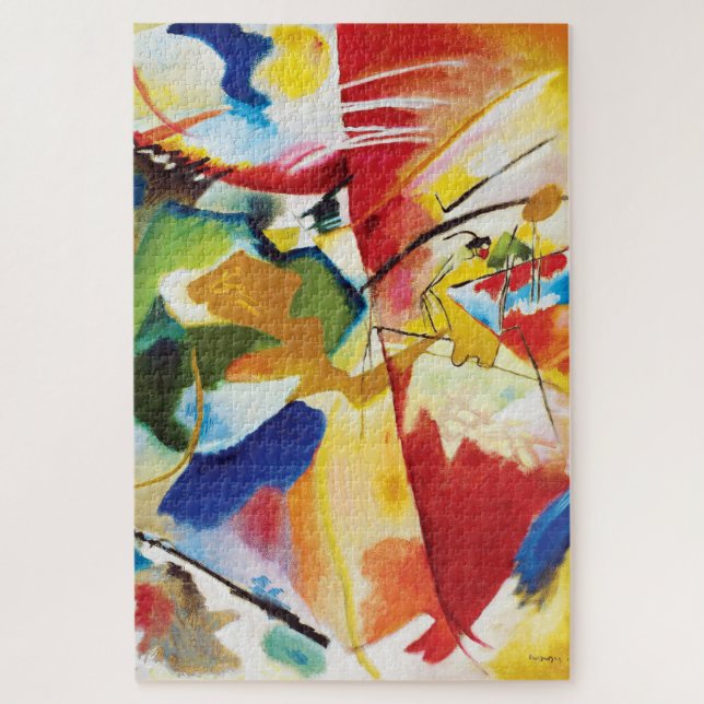 Puzzle Peinture avec Centre Vert par Wassily Kandinsky (Vertical)