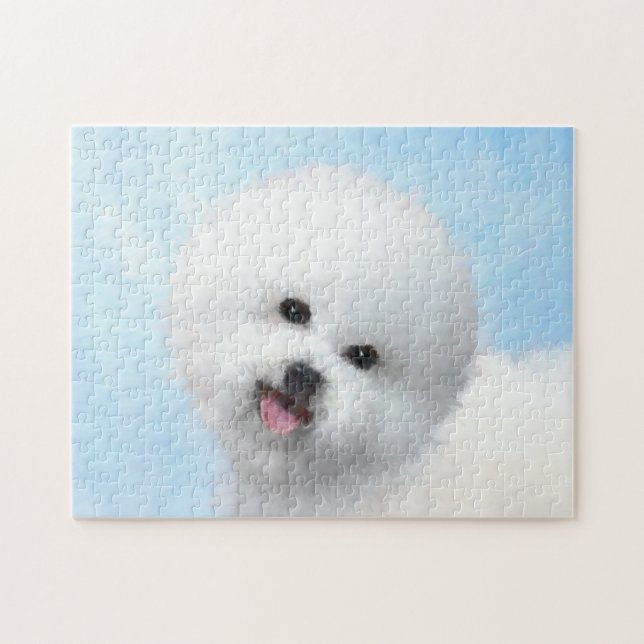 Puzzle Peinture Bichon Frise - Cute Original Chien Art (Horizontal)