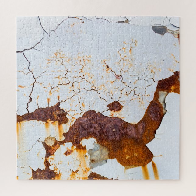 Puzzle Peinture blanche fêlée, voiture rouillée. (Vertical)