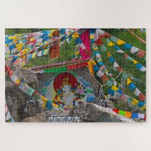 Puzzle Peinture bouddhiste sur les rochers