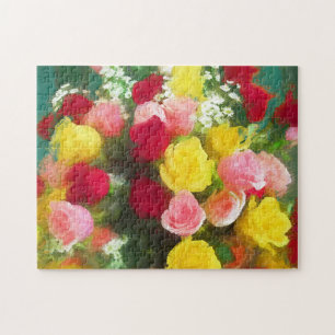 Puzzle Peinture Bouquet Rose - Jolie Art Fleur Originale