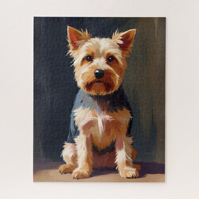 Puzzle Peinture d'animal de compagnie chien Yorkshire Ter (Vertical)