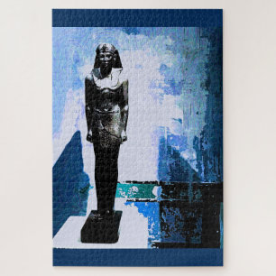 Puzzle Peinture d'art bleu égyptien