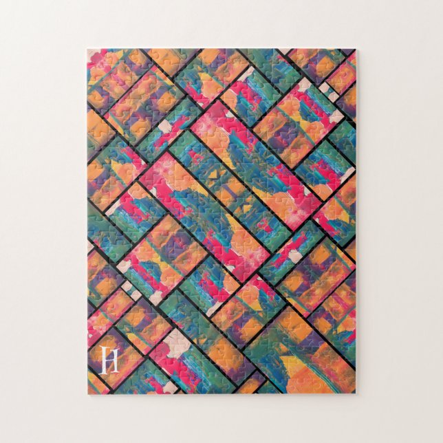 Puzzle Peinture d'art coloré Moderne Abstrait (Vertical)