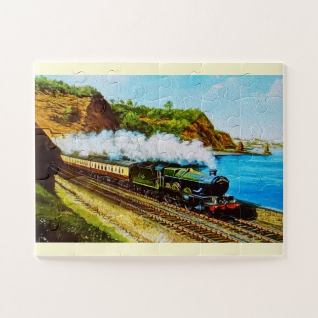 Puzzle Peinture d'art de train à vapeur (Horizontal)