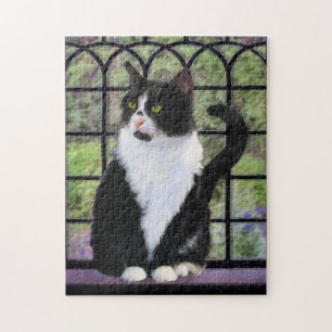 Puzzle Peinture de chat de Tuxedo - Cute Original Cat Art