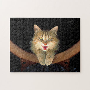 Puzzle Peinture de chat fou - Joli art de chat original