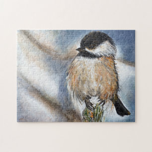 Puzzle Peinture de chickadee mignonne