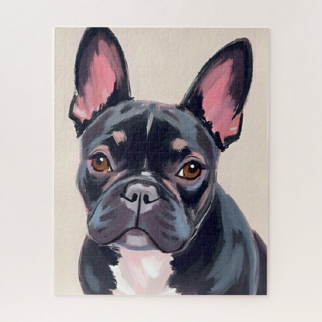 Puzzle Peinture de chien Bouledogue Français (Vertical)