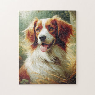 Puzzle Peinture de chien breton vintage
