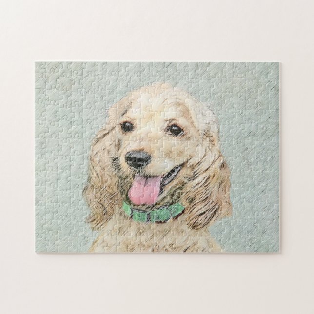 Puzzle Peinture de Cocker Spaniel Buff - Art de chien ori (Horizontal)