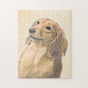Puzzle Peinture de Dachshund (Longhaïs) - Art original du