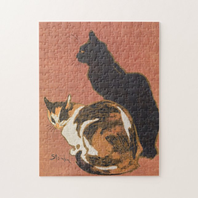 Puzzle Peinture de deux chats vintages Steinlen (Vertical)