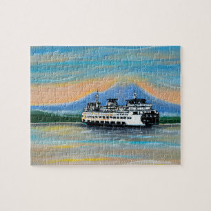 Puzzle Peinture de ferry au lever du soleil