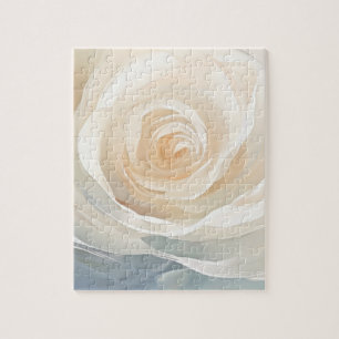 Puzzle Peinture de fleurs abstraites de rose blanche