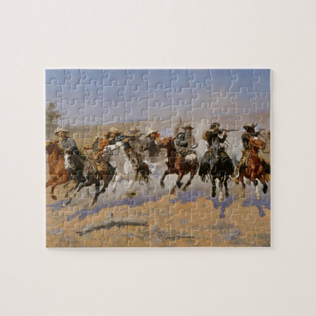 Puzzle Peinture de Frederic Remington “Dash For The Timbe (Horizontal)