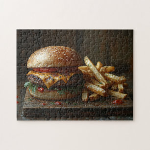Puzzle Peinture de fromages et de baies d'ail