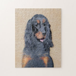Puzzle Peinture de Gordon Setter - Art original de chien