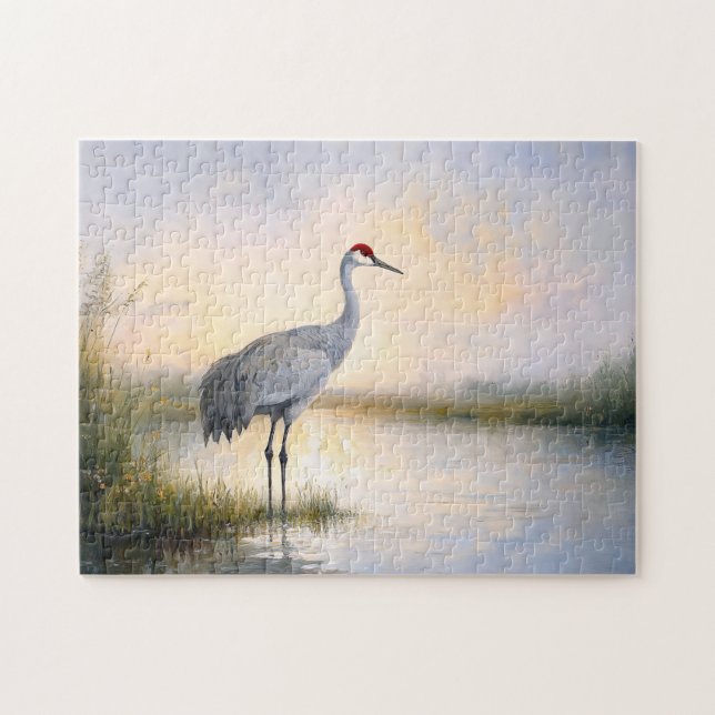 Puzzle Peinture de grue de Sandhill (Horizontal)