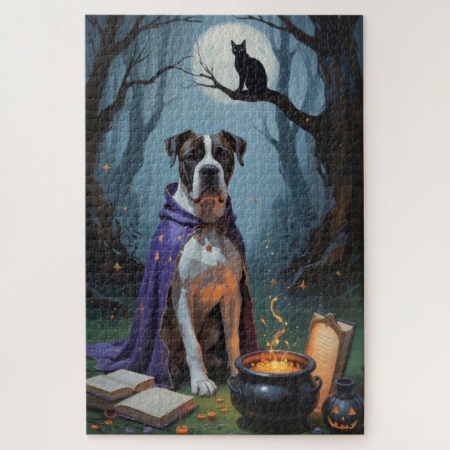 Puzzle Peinture de Halloween fantaisiste de chien Cane Co (Vertical)