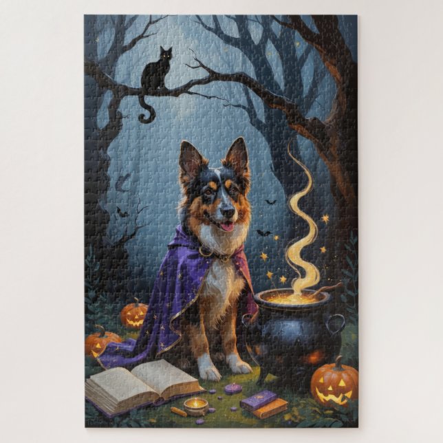Puzzle Peinture de Halloween fantaisiste de Chien de Berg (Vertical)